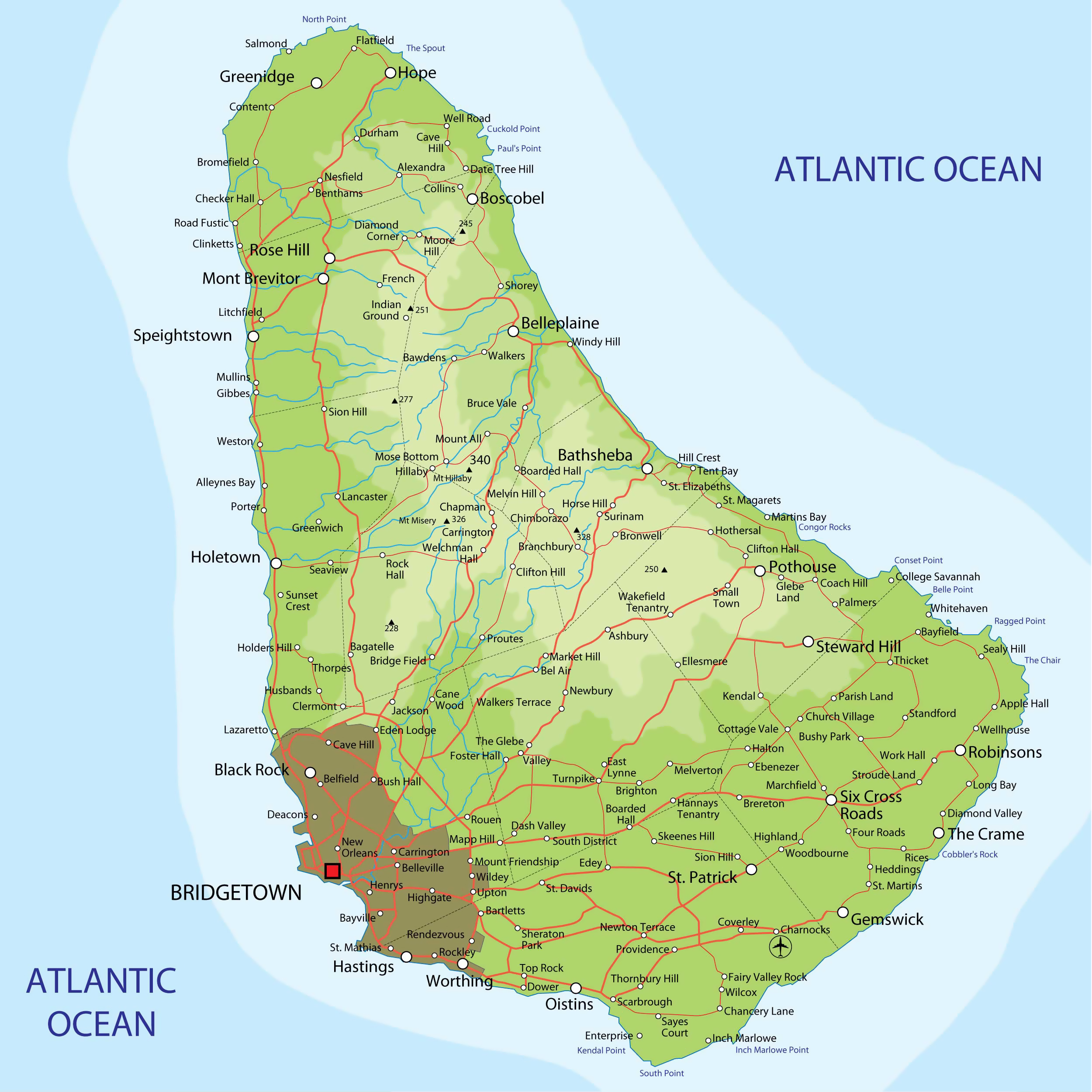 barbados map Download Free for - Barbados Map 8