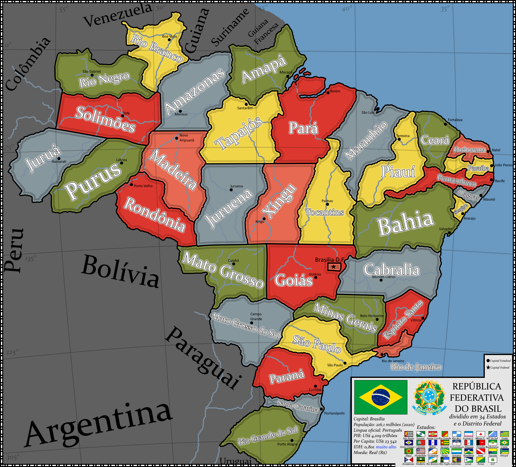 brazil state map Download Free - Brazil State Map 35