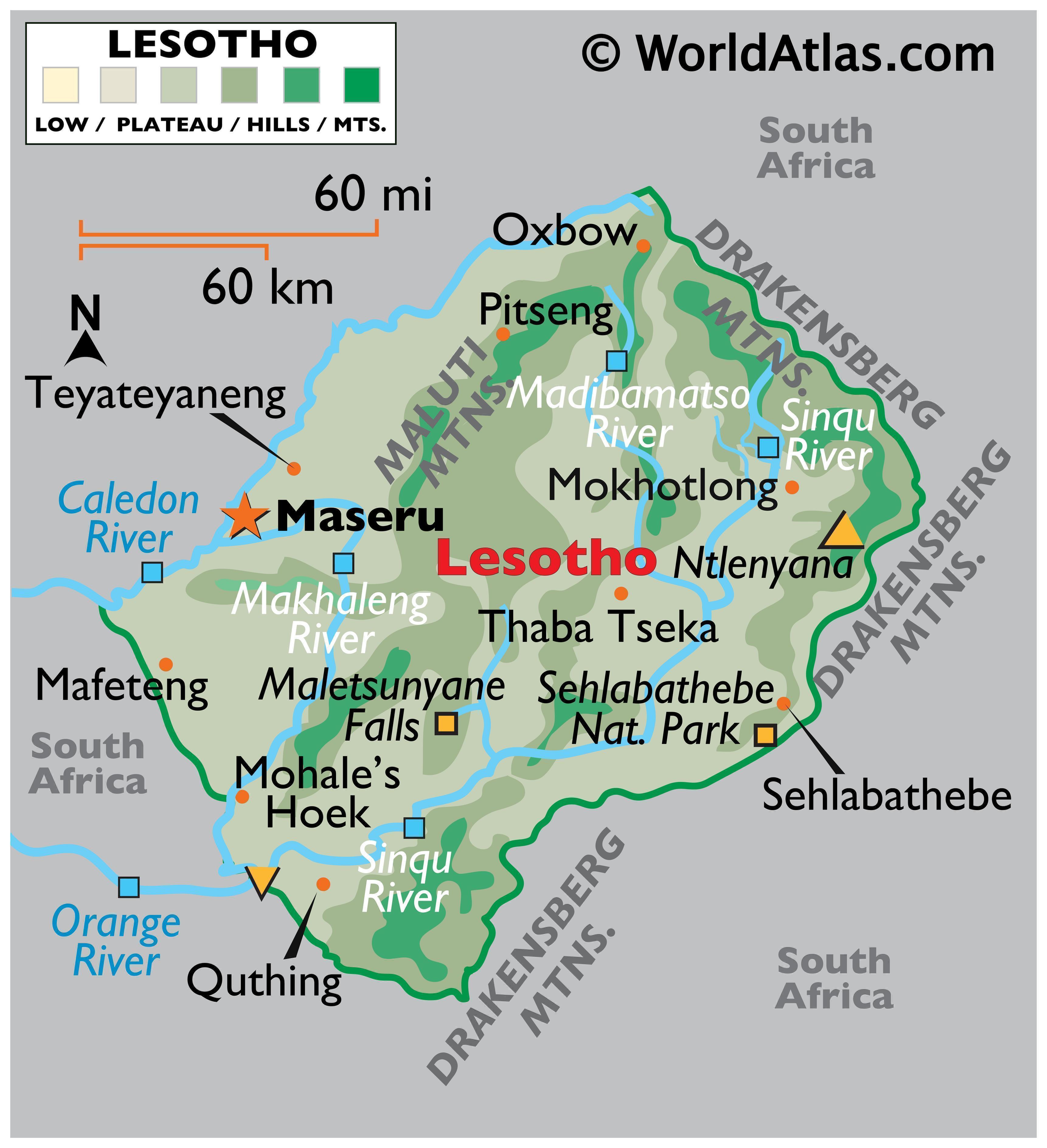 lesotho map Download Free for - Lesotho Map 3