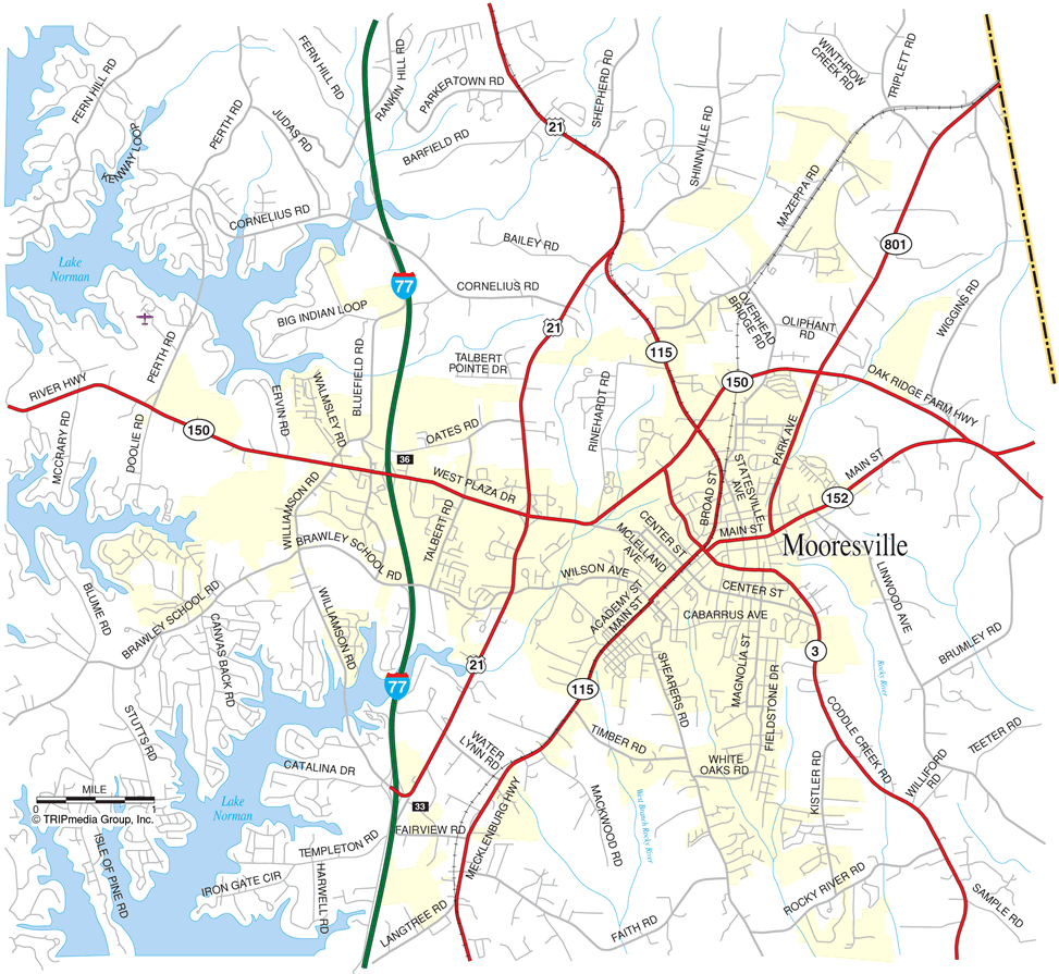 mooresville north carolina map - Mooresville North Carolina Map 1